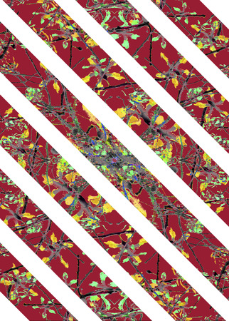 Digital technique geometric floral design stripes pattern backgroundの写真素材