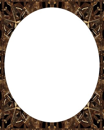 White background with decorated design bordersの写真素材