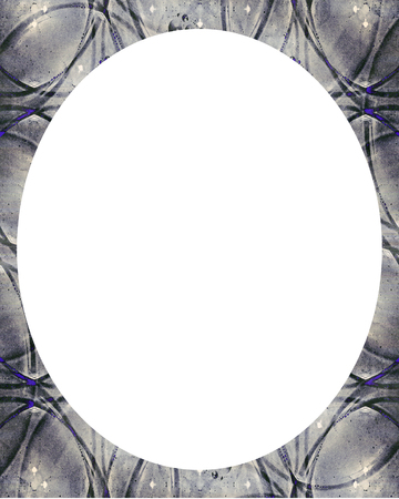 White circle frame background with decorated round design pattern bordersの写真素材