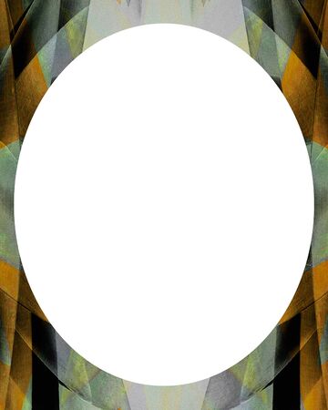 White circle frame background with decorated round design pattern bordersの写真素材