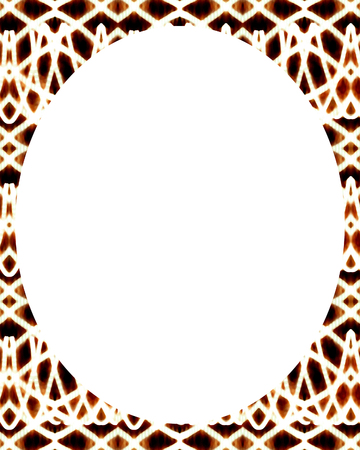 White circle frame background with decorated design bordersの写真素材