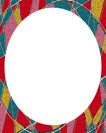 White circle frame background with decorated design bordersの写真素材
