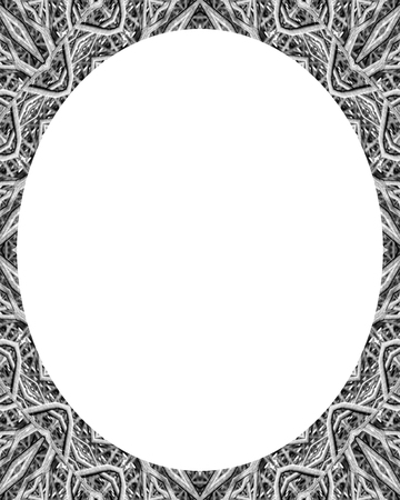 White circle frame background with decorated design bordersの写真素材