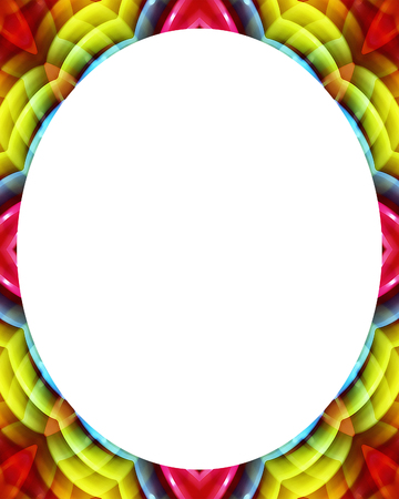White circle frame background with decorated design bordersの写真素材