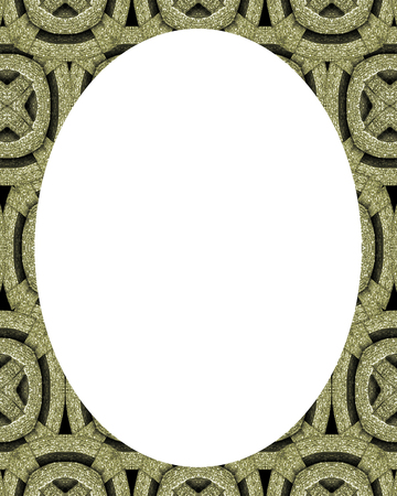 White circle frame background with oriental decorated design bordersの写真素材