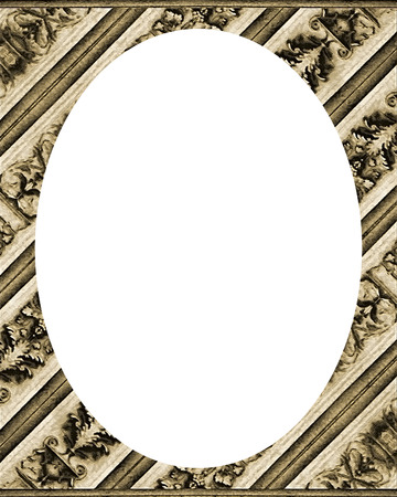 White circle frame background with decorated ornate design bordersの写真素材