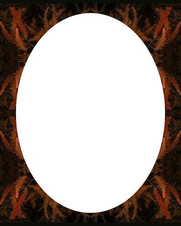 White circle frame background with decorated ornate design bordersの写真素材