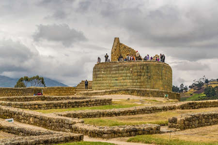 INGAPIRCA, ECUADOR, NOVEMBER - 2015 - Ingapirca, a touristic location in which is located an ancient inca temple located in Azuay province, Ecuadorのeditorial素材