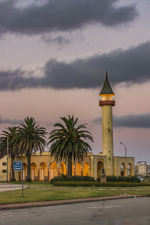 MONTEVIDEO, URUGUAY, DECEMBER - 2015 - Oceanographic musuem, a medieval style tower located in Montevideo, Uruguayのeditorial素材