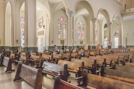 FORTALEZA, BRAZIL, DECEMBER - 2015 - Interior view of metropolitan cathedral of Fortaleza, Brazilのeditorial素材