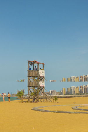 FORTALEZA, BRAZIL, DECEMBER - 2015 - Landscape view of one of the beaches of Fortaleza, Brazilのeditorial素材