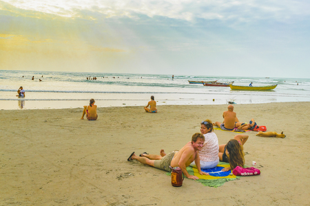 JERICOACOARA, BRAZIL, DECEMBER - 2015 - People at the most famous beach of Jericoacoara in Brazilのeditorial素材