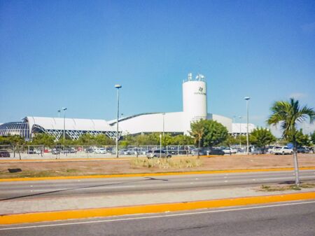 Exterior facade side view of Pinto Martins airport in Fortaleza, Brazilのeditorial素材