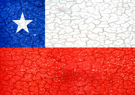 Chile national flag in grunge style designの写真素材