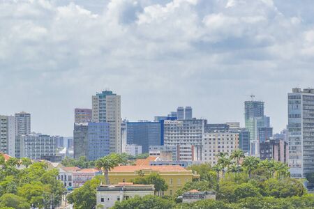 Aerial cityscape view of modern style buildings at Recife city, Brazilのeditorial素材