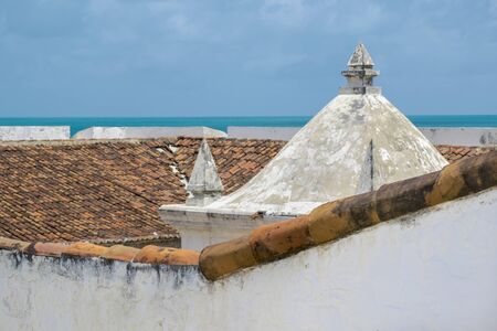 Roof of one of the buildings of Forte dos reis magos, the most antique colonial spanish fort...