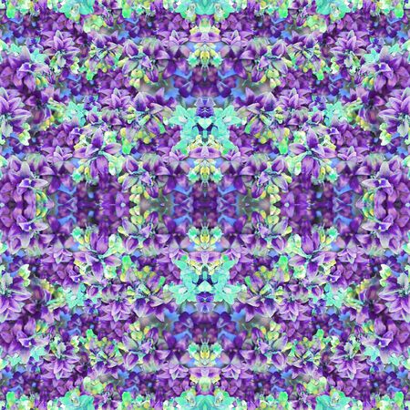 Digital photo collage and manipulation technique stylized nature floral collage motif seamless...