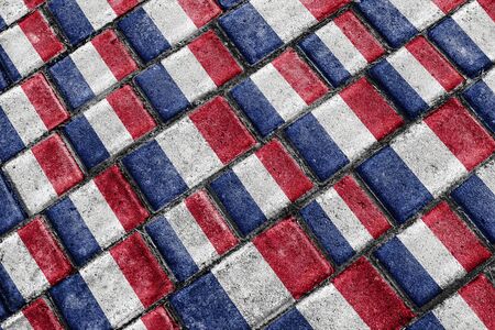 Urban grunge style france national flag motif patternの写真素材
