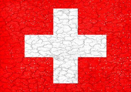Switzerland national flag in grunge style designの写真素材