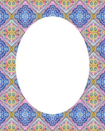 White circle frame background with decorated design bordersの写真素材