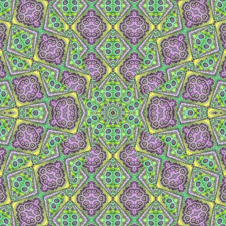 Digital collage technique modern ornate seamless pattern design in mixed colorsの写真素材