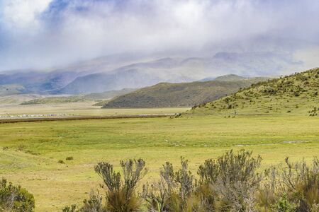 Andean landscape scene at Cotopaxi national park, Ecuadorの写真素材