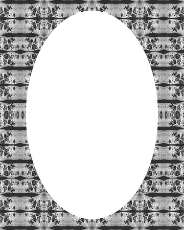 White circle frame background with decorated design bordersの写真素材