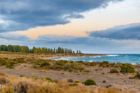 Patagoniana landscape scene at Santa Cruz province, Argentinaの写真素材