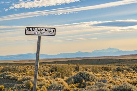 Patagonian landscape scene at Santa Cruz province, Argentinaの写真素材