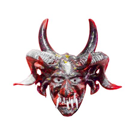 Ecuadorian indian scary tribal wood mask isolated in white background