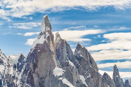 Beautiful patagonian andes range landscape with famous Cerro Torre mountain at Santa Cruz province - Argentinaの写真素材