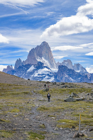 Beautiful patagonian andes range landscape with famous Fitz Roy mountain at Santa Cruz province - Argentinaの写真素材