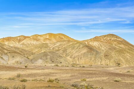 Arid patagonian environment at petrified forest national park, Santa Cruz province, Argentinaの写真素材