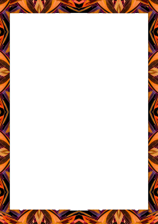 White frame background with decorated design borders.の写真素材