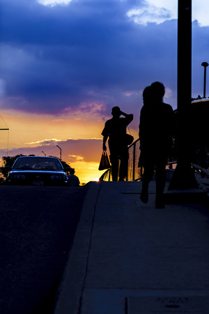 Sunset urban scene at Guayaquil city, Ecuadorの写真素材