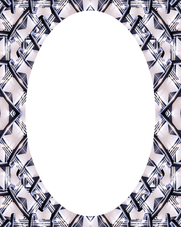 White circle frame background with decorated design bordersの写真素材