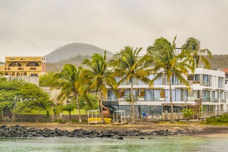 GALAPAGOS, ECUADOR, AUGUST - 2016 - Coastal day scene at urban town in Galapagos Islands, Ecuadorのeditorial素材