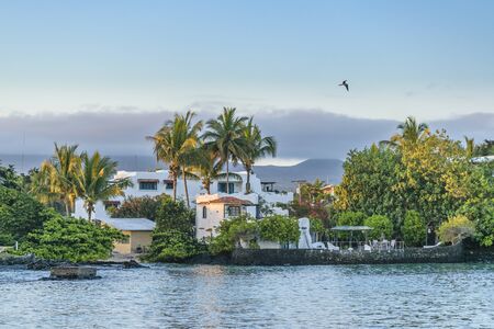 Coastal day scene at urban town in Galapagos Islands, Ecuadorのeditorial素材
