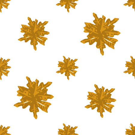 Graphic nature leaves motif seamless pattern design in orange and white tonesの写真素材