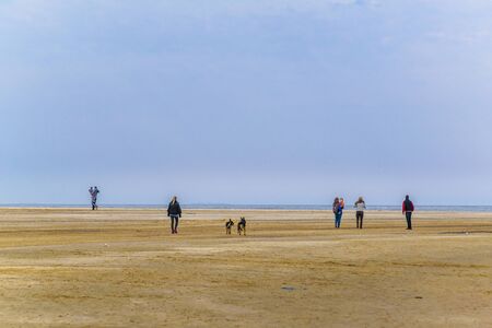 MONTEVIDEO, URUGUAY, JULY - 2016 - Urban day scene at pocitos beach in the coast of Montevideo city, Uruguayのeditorial素材