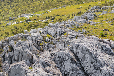 Rocky countryside landscape environment located in Maldonado city outskirts, Uruguayの写真素材