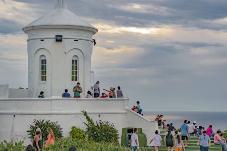 PIRIAPOLIS, URUGUAY, FEBRUARY - 2016 - People at top of hill in Cerro San Antonio, Maldonado, Uruguayのeditorial素材