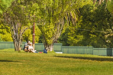 MONTEVIDEO, URUGUAY, MARCH - 2016 - Senior couple at park in Montevideo city, Uruguayのeditorial素材