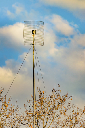 Antenna object and blue sky background photo.の写真素材