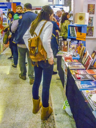 MONTEVIDEO, URUGUAY, SEPTEMBER - 2017 - People at montevideo book fest.のeditorial素材