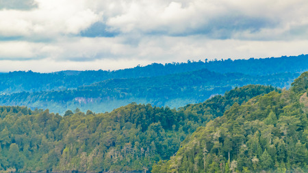 Landscape patagonian scene at los lagos district, Chileの写真素材