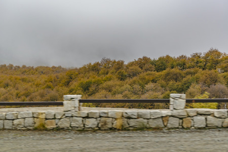Empty gravel road at Patagonia, Chileの写真素材