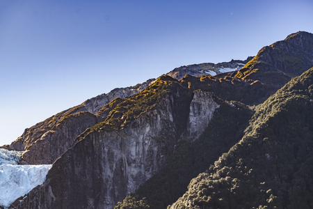 Queulat mountain with glacier at top at queulat national park, Aysen, Chileの写真素材