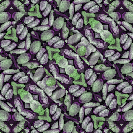 Digital collage technique intricate abstract ornate seamless pattern design in cold tones