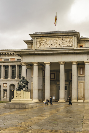 MADRID, SPAIN, DECEMBER - 2017 - Exterior view of Museo del Prado facade at Madrid city, Spainのeditorial素材